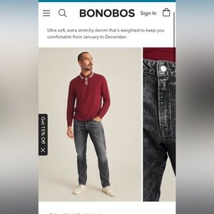 BONOBOS All Season Slim Jeans. LIGHT BLUE WASH. 34x34. Brand New with tags.